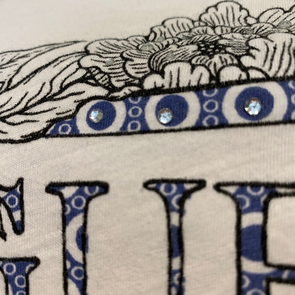 Guess Jeans | Y2K Vibes Graphic Logo Embellished Rhinestone Lace Tie Front Top - Picture 7 of 8